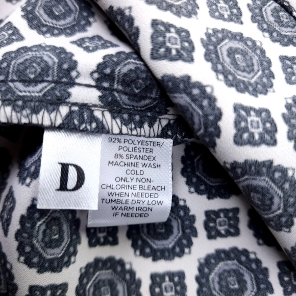 Loft Charcoal Cream Dress  Small Petite - Picture 8 of 13